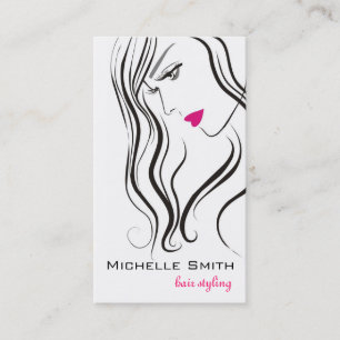 Girl with wavy hair Hairstyling branding icon Business Card