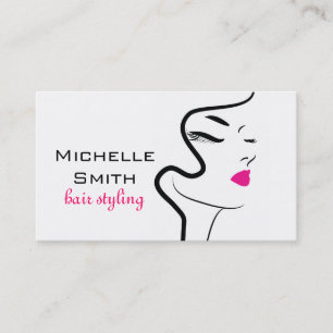 Girl with wavy hair Hairstyling branding icon Business Card