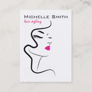 Girl with wavy hair Hairstyling branding icon Business Card