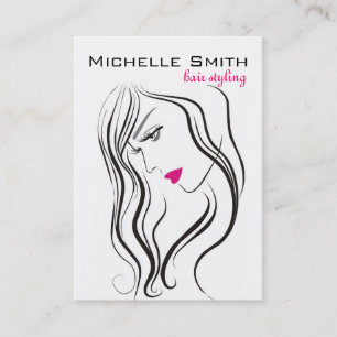 Girl with wavy hair Hairstyling branding icon Business Card