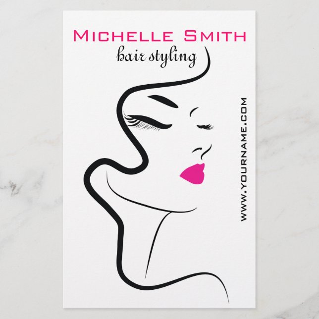 Girl with wavy hair Hairstyling branding icon Flyer (Front)