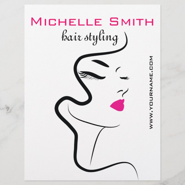 Girl with wavy hair Hairstyling branding icon Flyer (Front)