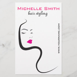 Girl with wavy hair Hairstyling branding icon Flyer