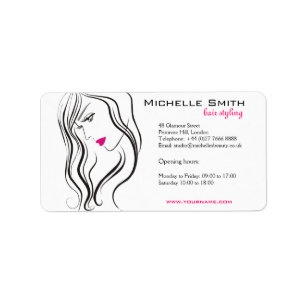 Girl with wavy hair Hairstyling branding icon Label