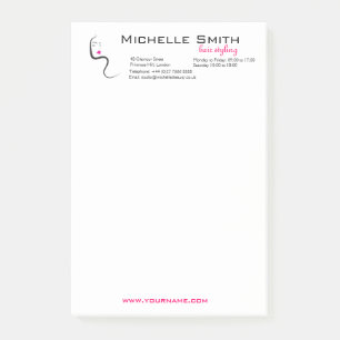 Girl with wavy hair Hairstyling branding icon Post-it Notes