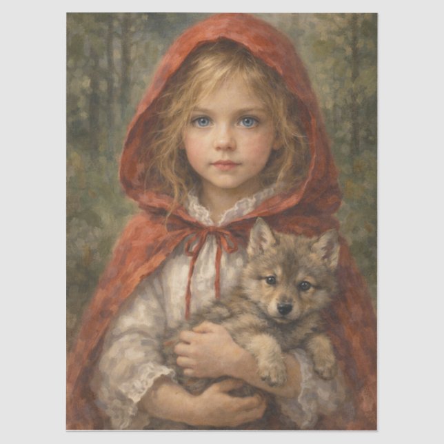 Girl with wolf tissue paper (Front)