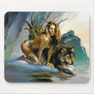 girl-wolf mouse pad