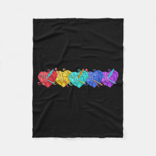 Girl Women's Yarn Crochet Knitting Funny Gift Fleece Blanket