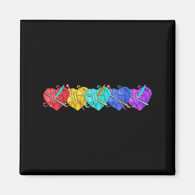 Girl Women's Yarn Crochet Knitting Funny Gift  Magnet (Front)