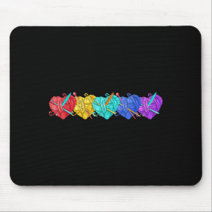 Girl Women's Yarn Crochet Knitting Funny Gift  Mouse Pad