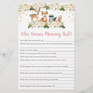 Girl Woodland Floral Who Knows Mummy Best Game