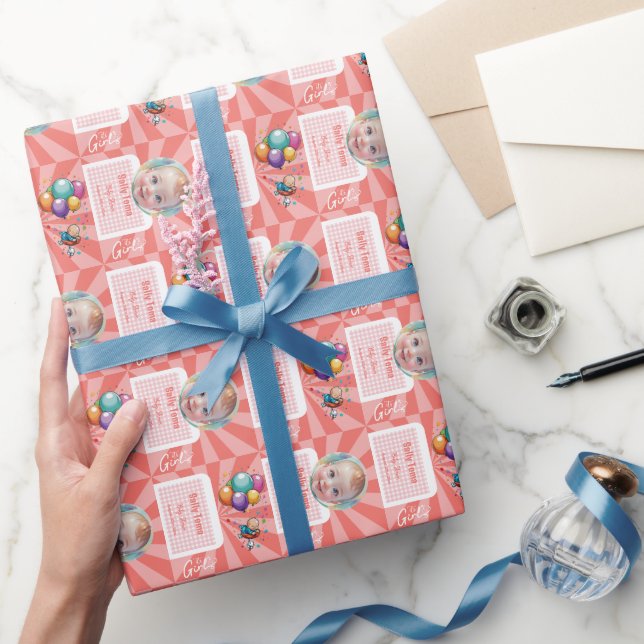 girl wrapping paper (Gifting)