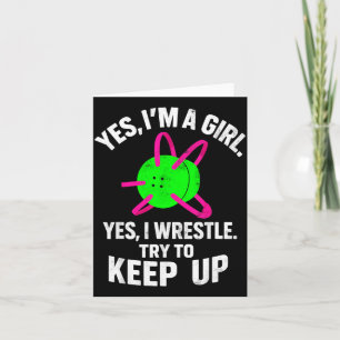Girl Wrestle Try to Keep Up Wrestling Wrestler Card