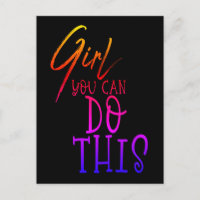 Girl You Can Do This Inspiring Quote Colourful
