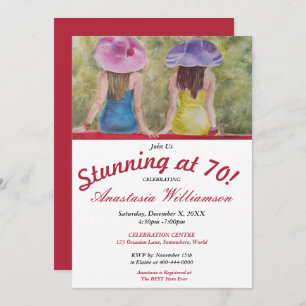 GIRLFRIEND BESTIES STUNNING AT 70 PARTY INVITATION