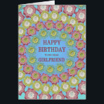 Girlfriend Birthday Crochet Flowers<br><div class="desc">A birthday card for your girlfriend. The perfect birthday card for a crochet or knitting enthusiast. Circles of lovely crochet flowers to show of the craft. Give this Happy Birthday greetings card to someone who loves to crochet.</div>