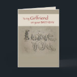 Girlfriend Birthday Love, Writing in Sand on Beach Card<br><div class="desc">Very special card to send to your girlfriend on her birthday to let her know how much you love her.</div>