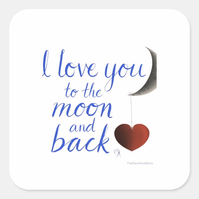 Girlfriend Boyfriend Love You To The Moon And Back Square Sticker (Front)