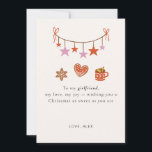 Girlfriend Christmas Card Cute Personalised<br><div class="desc">Girlfriend Personalised Cute Christmas Card: Make your girlfriend smile this holiday season with this cute Christmas card featuring hanging decorations. The charming design showcases adorable ornaments and festive details — a perfect mix of warmth, love, and Christmas cheer. This Christmas card is available as a printed card or digital download....</div>