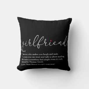 Girlfriend Definition Saying Script Love Heart Cushion