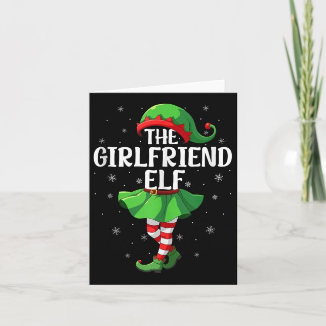 Girlfriend Elf Christmas Girls Women Elf Squad Xma Card (Front)