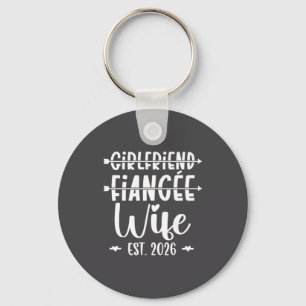 Girlfriend Fiance Wife 2026 Just Married Wedding H Key Ring