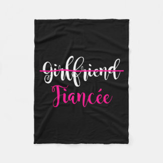 Girlfriend Fiancee Shirt Engagement Party Couple T Fleece Blanket