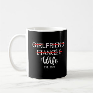 Girlfriend Fiancée Wife Est. 2024 Married Couple  Coffee Mug