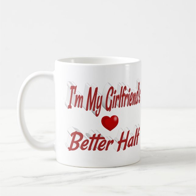 Girlfriend funny quote red text coffee mug (Left)