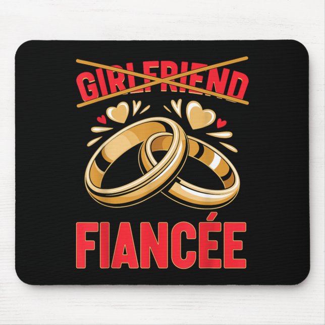 Girlfriend Future Husbande Wife Bride Engaged Mouse Pad (Front)