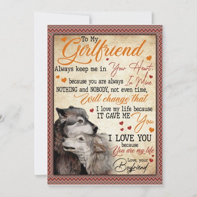 Girlfriend Gifts | Letter To My Girlfriend Invitation (Front)