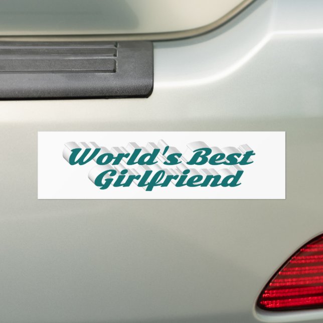 Girlfriend green typography bumper sticker (On Car)