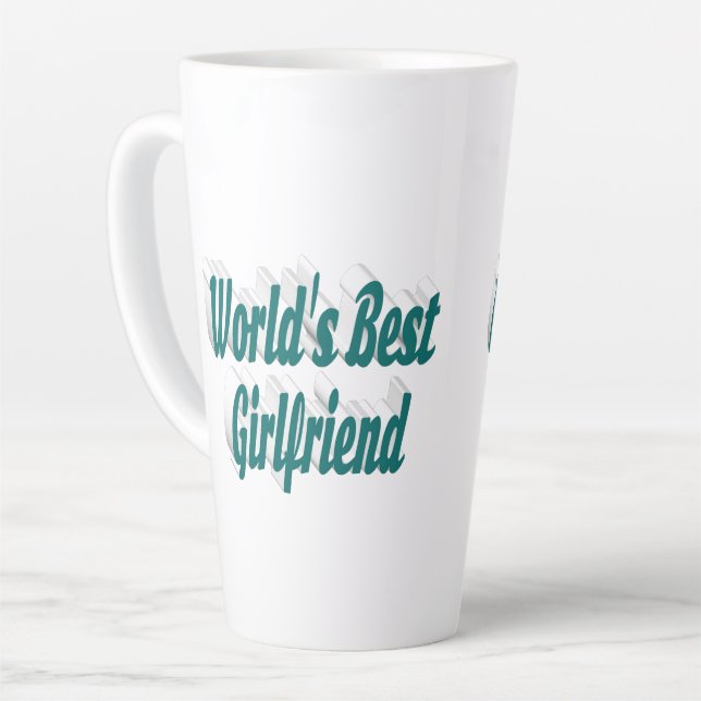 Girlfriend green typography latte mug (Left Angle)
