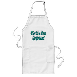 Girlfriend green typography long apron