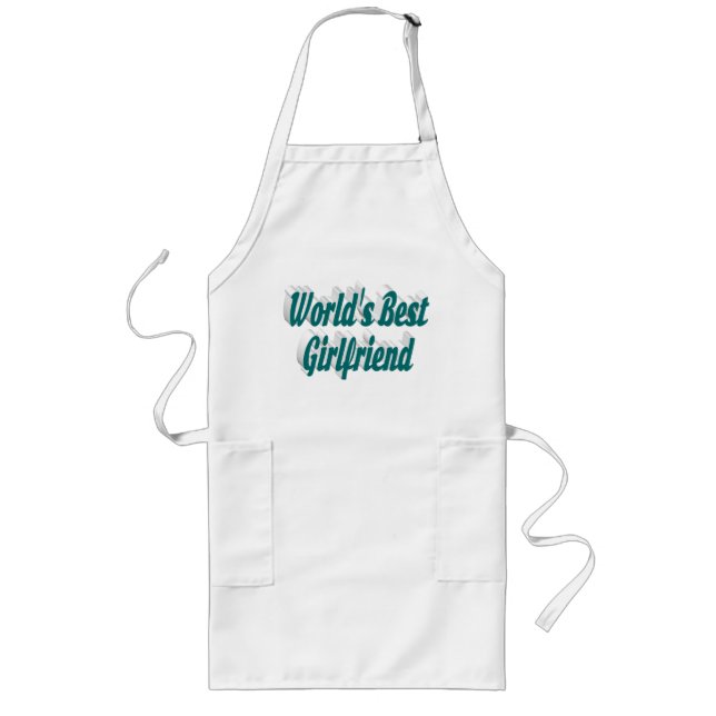 Girlfriend green typography long apron (Front)