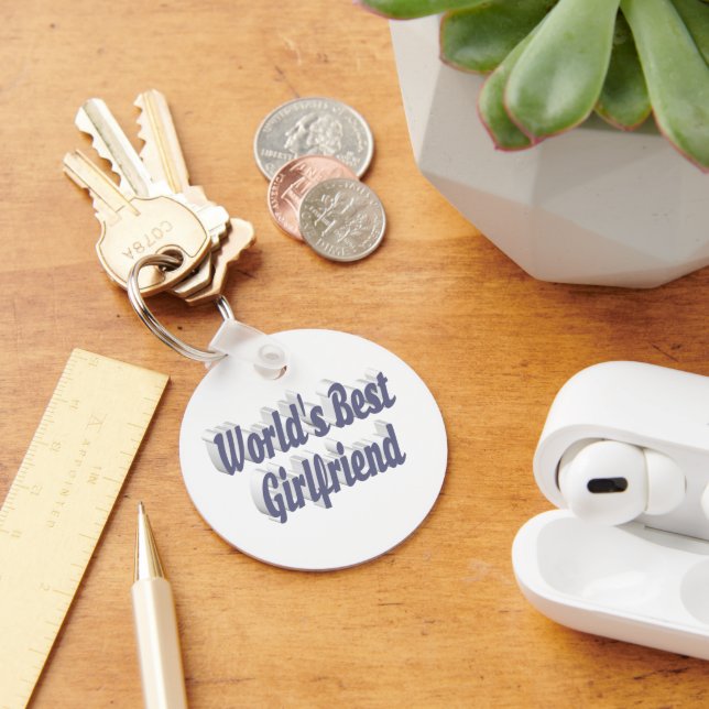 Girlfriend grey typography  key ring (Desk)