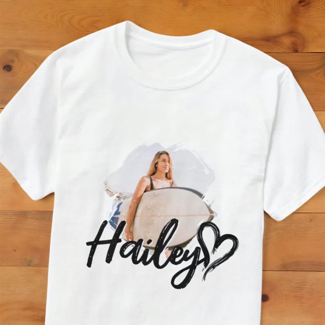 Girlfriend Grunge Simple Modern Heart Cool Photo T-Shirt (Creator Uploaded)