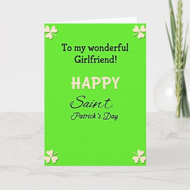 Girlfriend Happy Saint Patricks Card (Front)