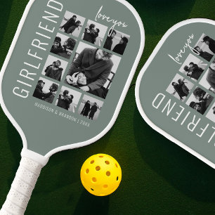 Girlfriend   Love You   Photo Collage Pickleball Paddle