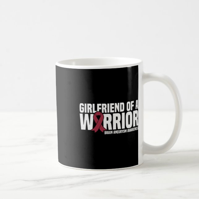 Girlfriend of a Warrior Brain Aneurysm Awareness  Coffee Mug (Right)