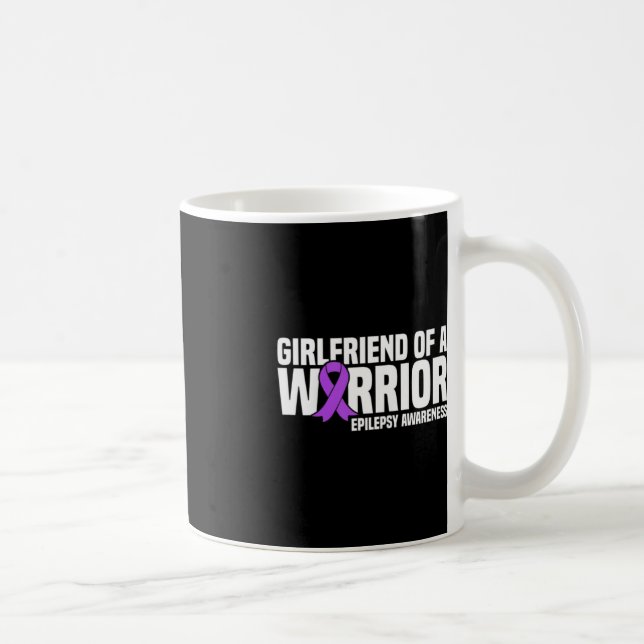 Girlfriend of a Warrior Purple Ribbon Epilepsy Awa Coffee Mug (Right)