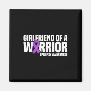 Girlfriend of a Warrior Purple Ribbon Epilepsy Awa Magnet