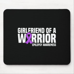 Girlfriend of a Warrior Purple Ribbon Epilepsy Awa Mouse Pad