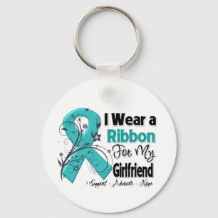 Girlfriend - Ovarian Cancer Ribbon Key Ring