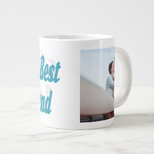 Girlfriend Photo sky blue typography Large Coffee Mug
