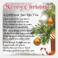 Girlfriend Poem - Christmas Design