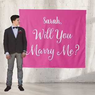 Girlfriend Proposal Name Pink Will You Marry Me Ta Tapestry