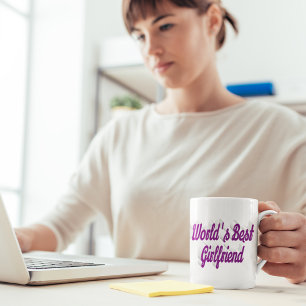 Girlfriend purple half script coffee mug