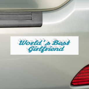 Girlfriend sky blue script bumper sticker