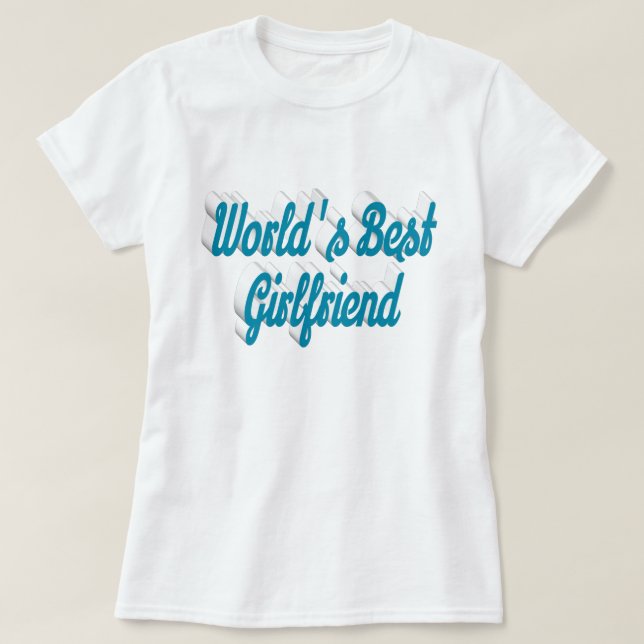 Girlfriend sky blue script T-Shirt (Design Front)